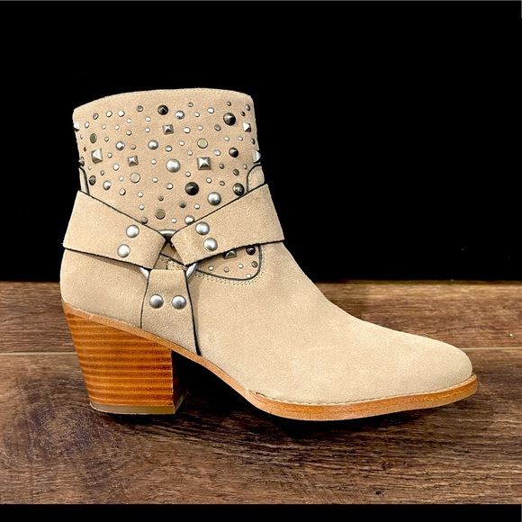 Coach Pia Stud Western Bootie in Oat - Picture 2 of 5